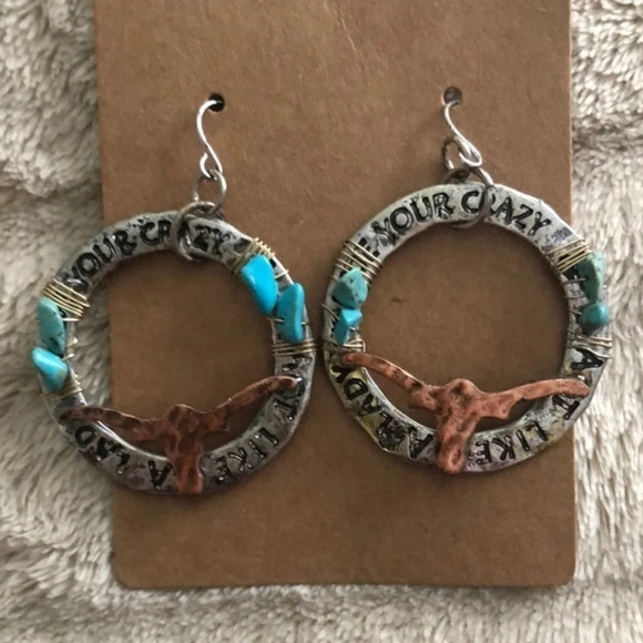 “Act like a lady, not like your crazy” cowgirl earrings, new - Picture 1 of 1